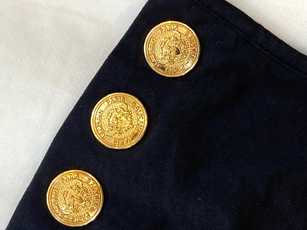 BALMAIN ECO-DESIGNED 3 BUTTON LOGO PRINT T-SHIRT