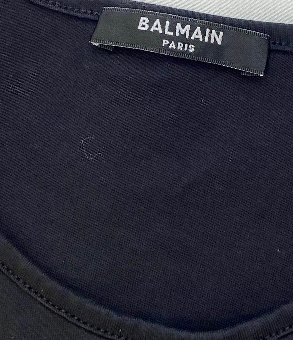 BALMAIN ECO-DESIGNED 3 BUTTON LOGO PRINT T-SHIRT