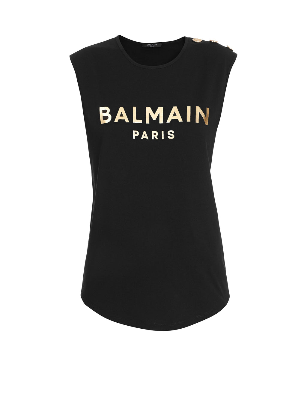 BALMAIN ECO-DESIGNED 3 BUTTON LOGO PRINT T-SHIRT