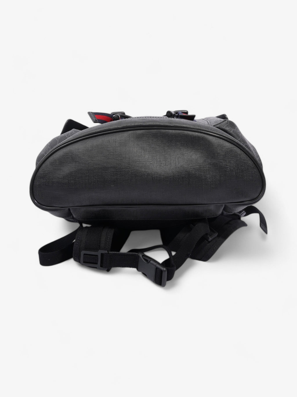 Gucci Gucci Leather Backpack GG Supreme / Black / Red Canvas