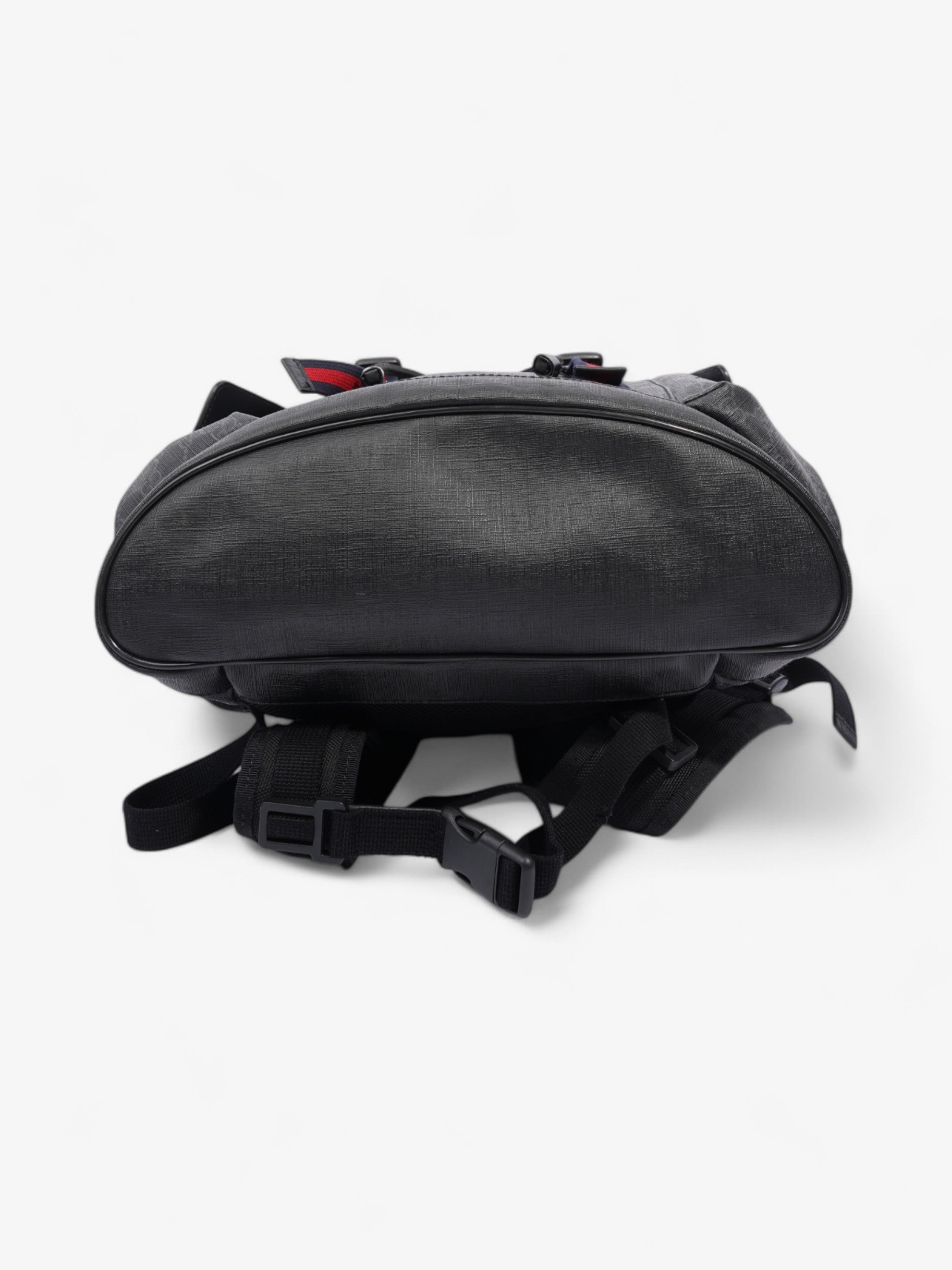Gucci Gucci Leather Backpack GG Supreme / Black / Red Canvas