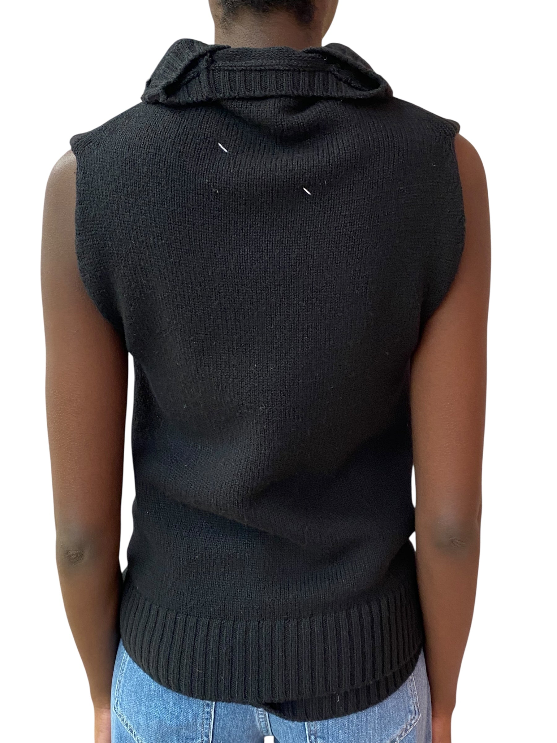 Maison Margiela Black Vintage Double Layered Wool Vest - S