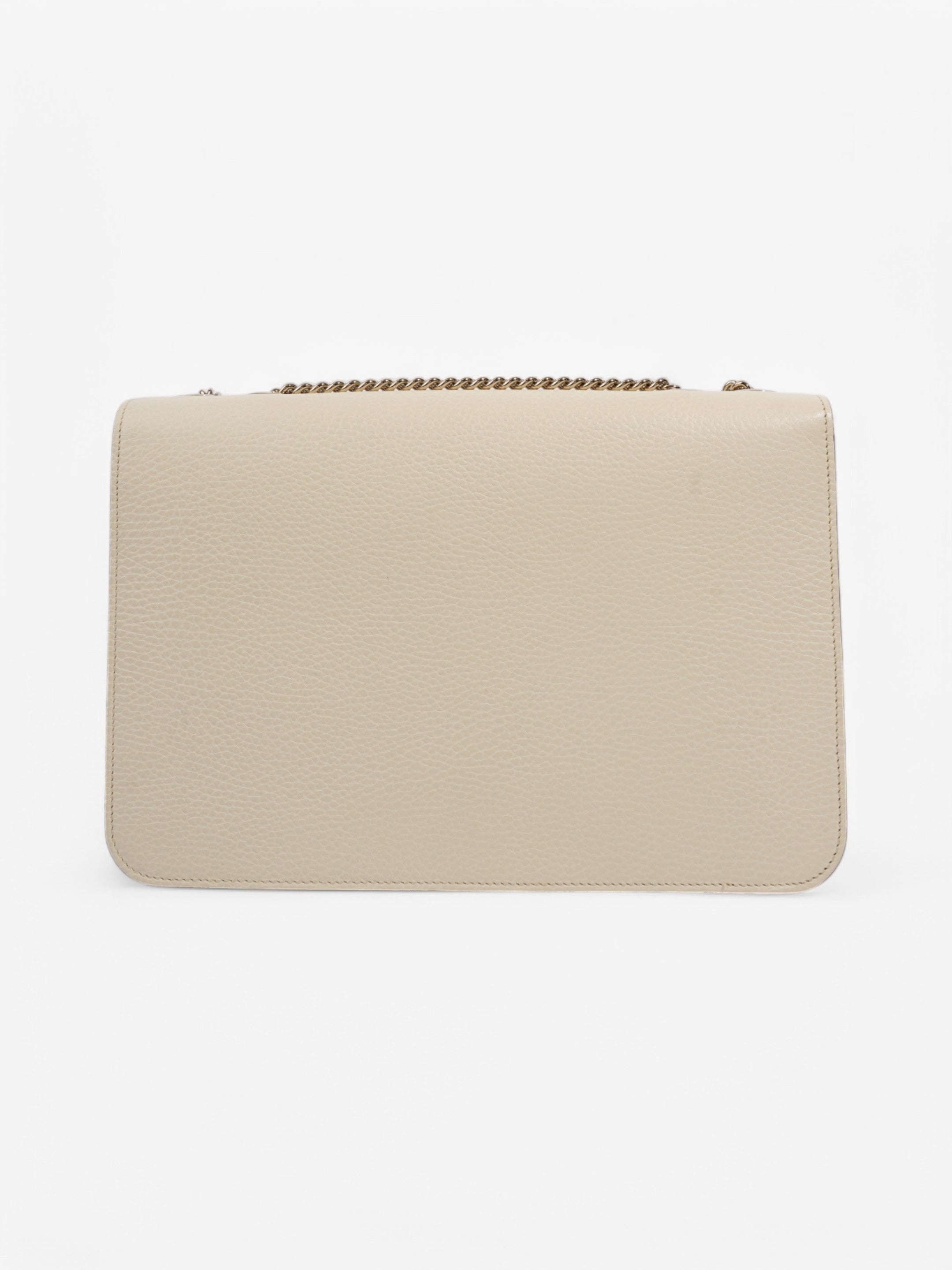 Gucci Dollar Interlocking G Ivory Calfskin Leather Medium