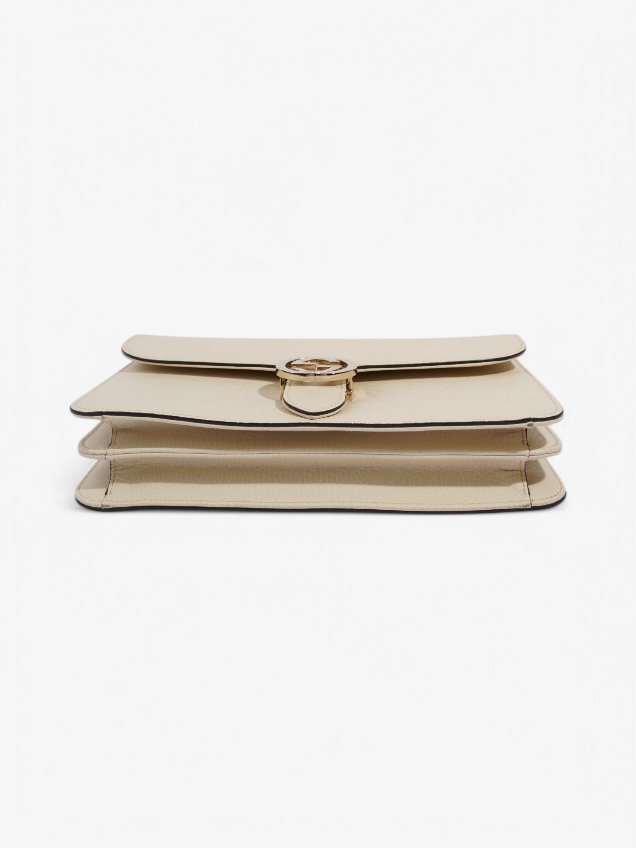 Gucci Dollar Interlocking G Ivory Calfskin Leather Medium