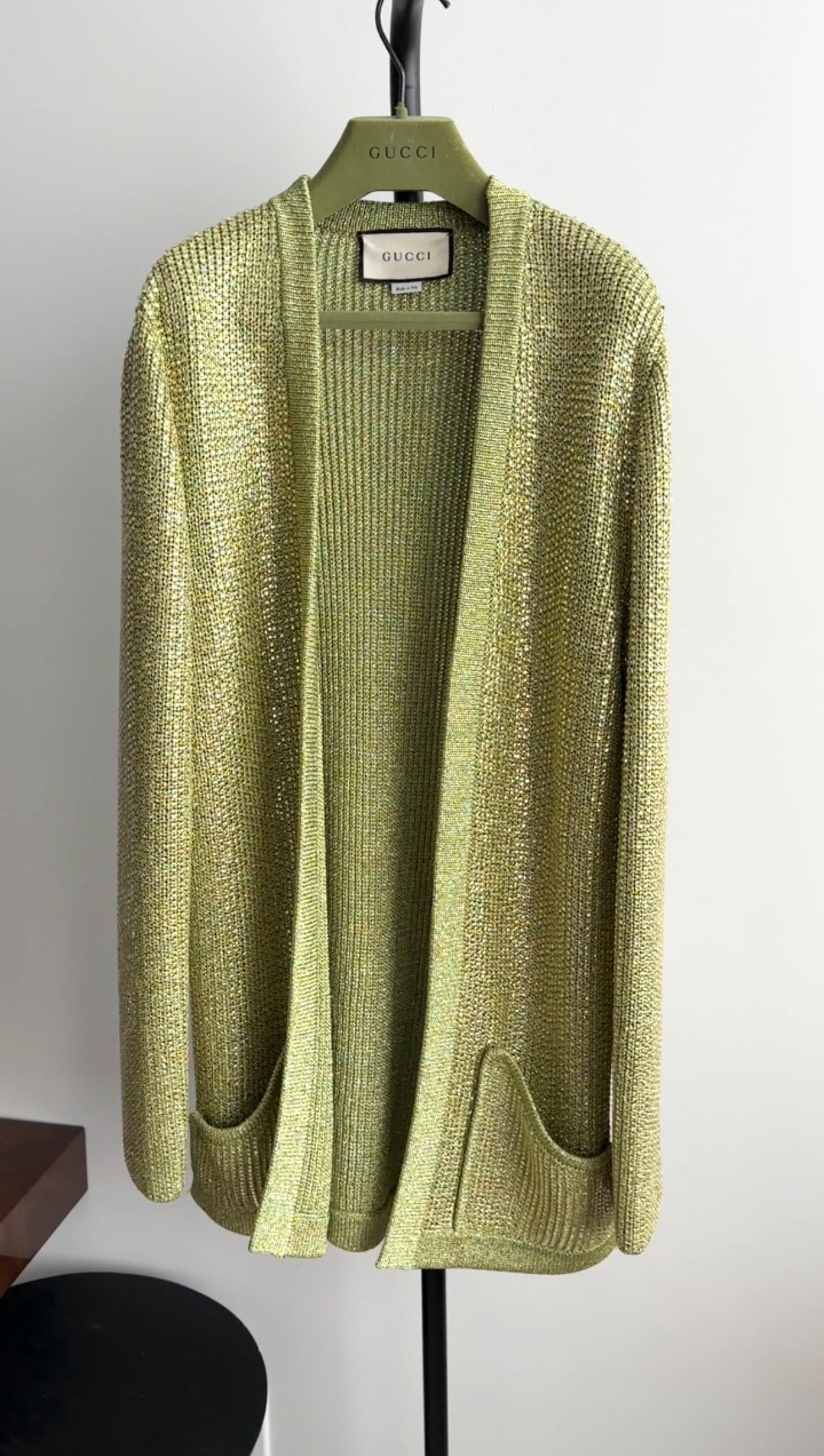 Gucci Green Knit Heavily Glass Beaded igan Sweater - M (6/8)