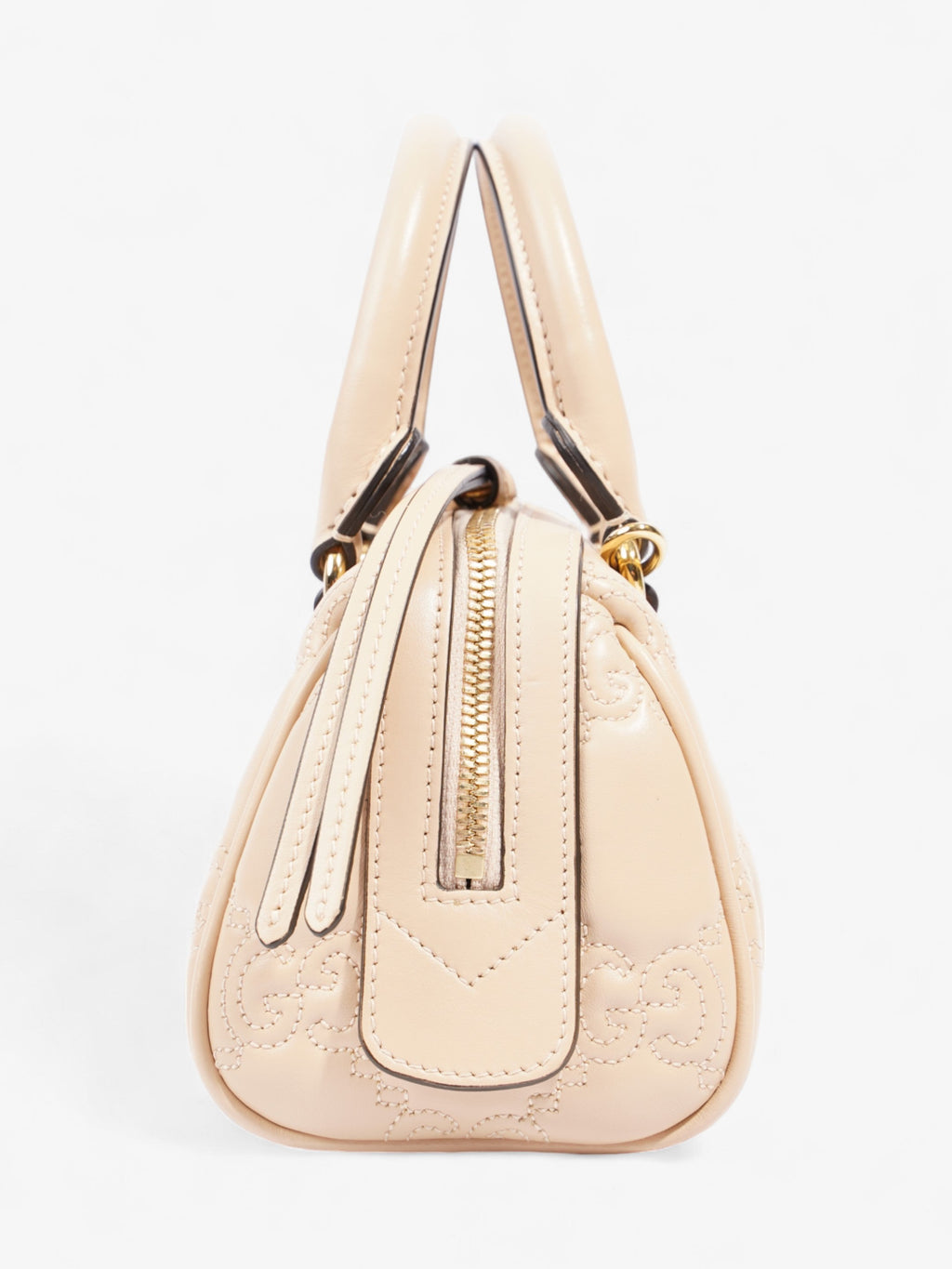 Gucci GG Super Top Handle Bag Light Beige Leather Mini