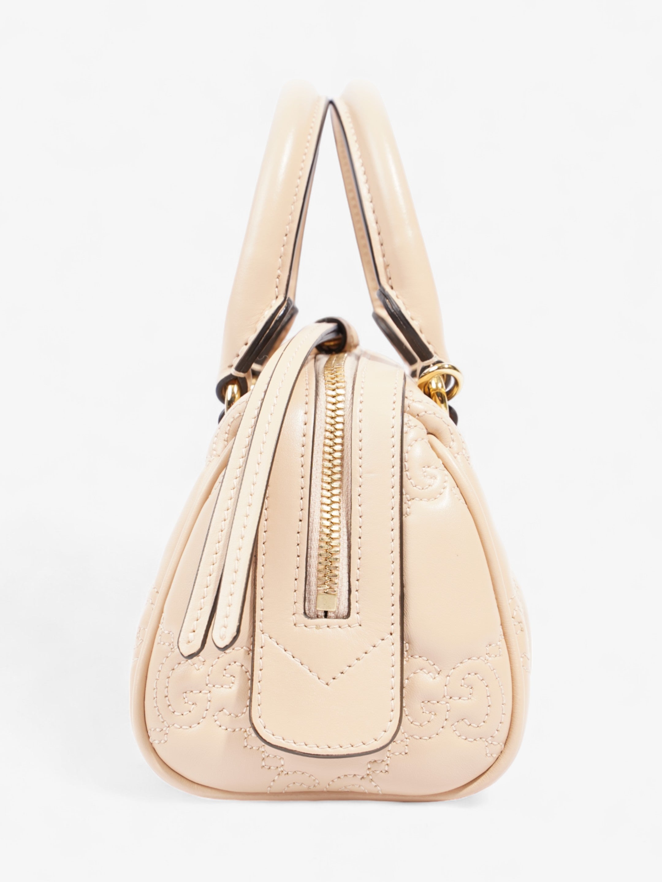 Gucci GG Super Top Handle Bag Light Beige Leather Mini