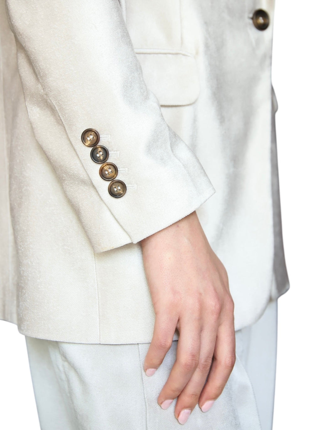 Brunello Cucinelli Blush Beige Velvet  Blazer - IT 44 / 8