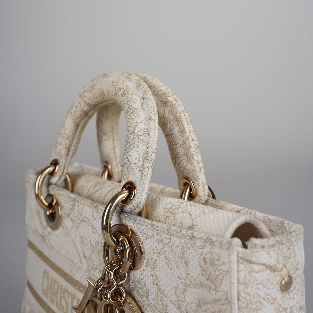 Christian Dior Lady D-Joy Bag in Beige Canvas