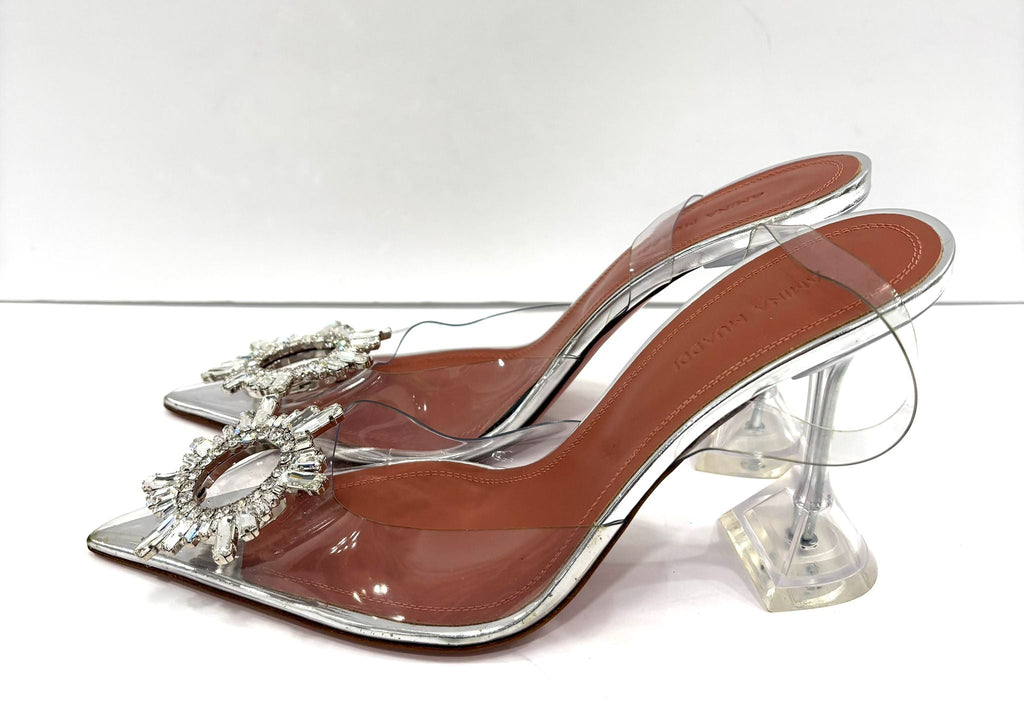 AMINA MUADDI BEGUM EMBELLISHED PVC SLINGBACK PUMPS