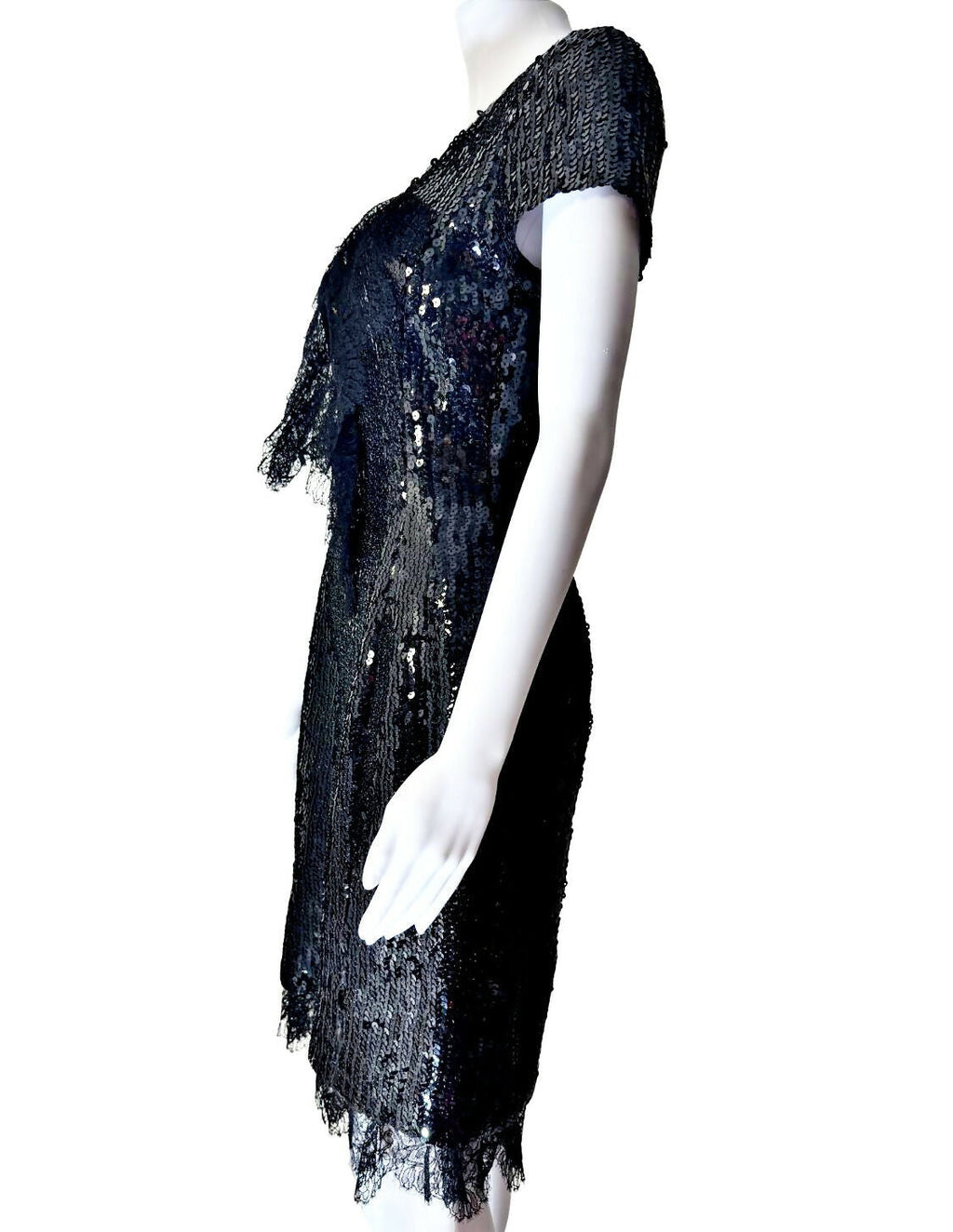 Chanel Vintage 1994 Black Sequin Lace Dress