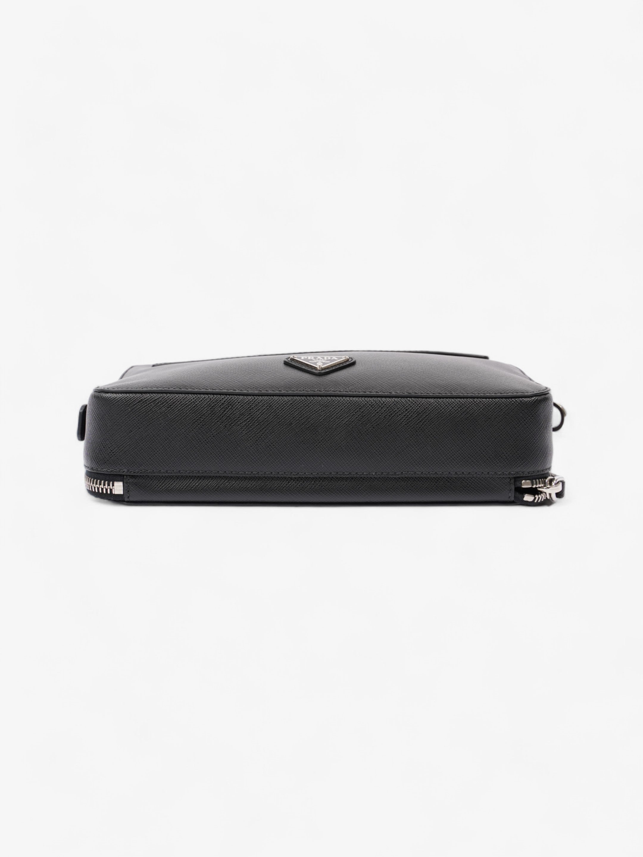 Prada Zipped Clutch Black Saffiano Leather