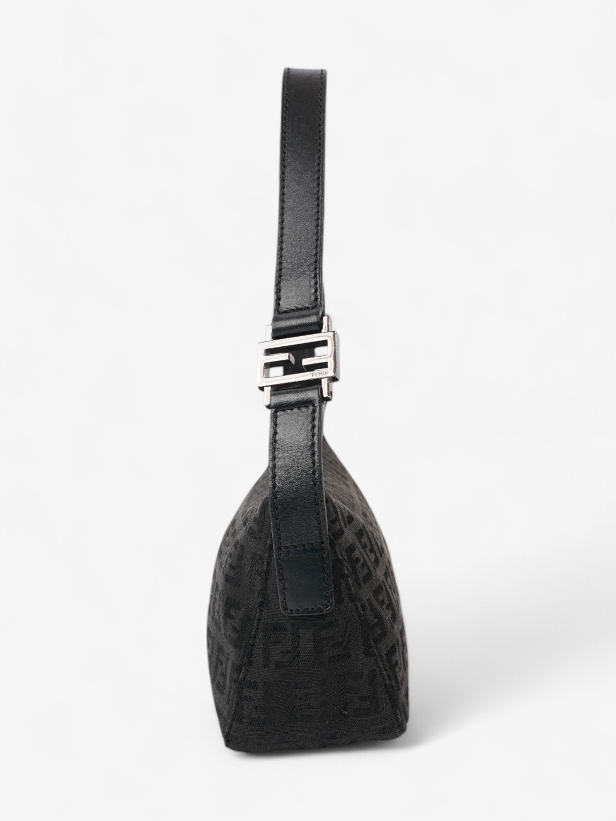 Fendi Zucca Shoulder Bag Black Canvas