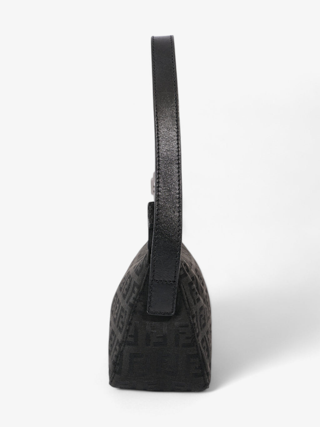 Fendi Zucca Shoulder Bag Black Canvas