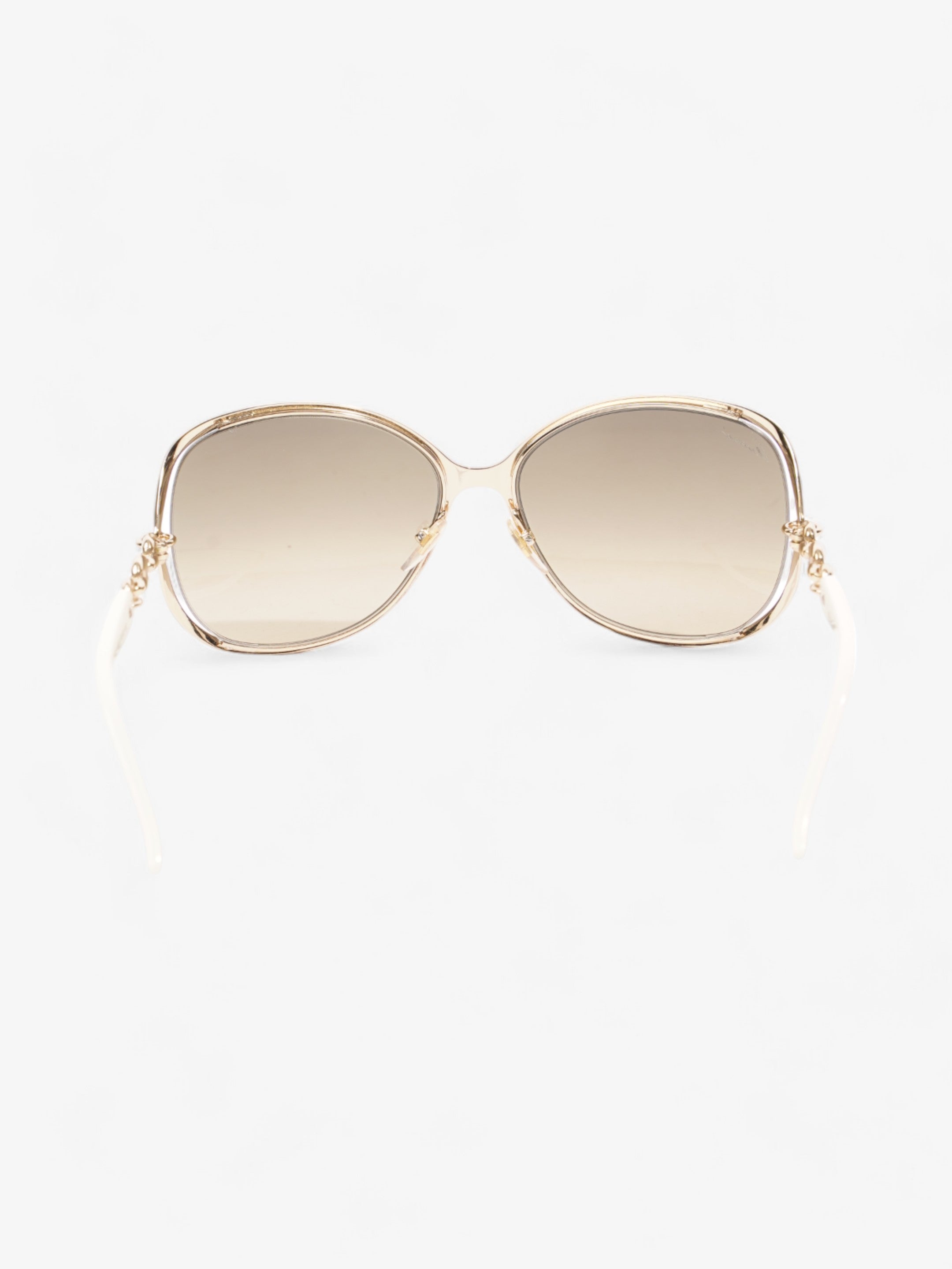 Gucci Oversized Sunglasses Gold / White Base Metal
