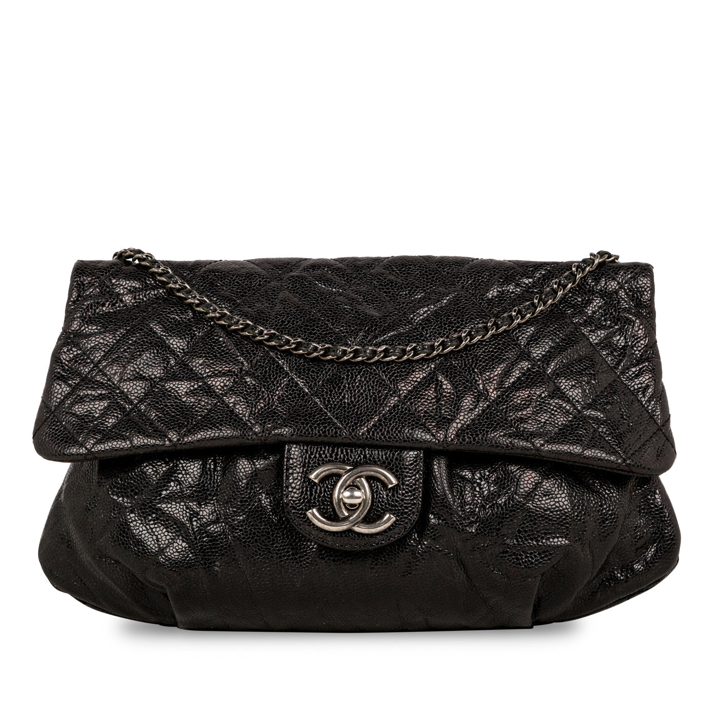 Chanel Glazed Caviar Medium Elastic Flap Bag