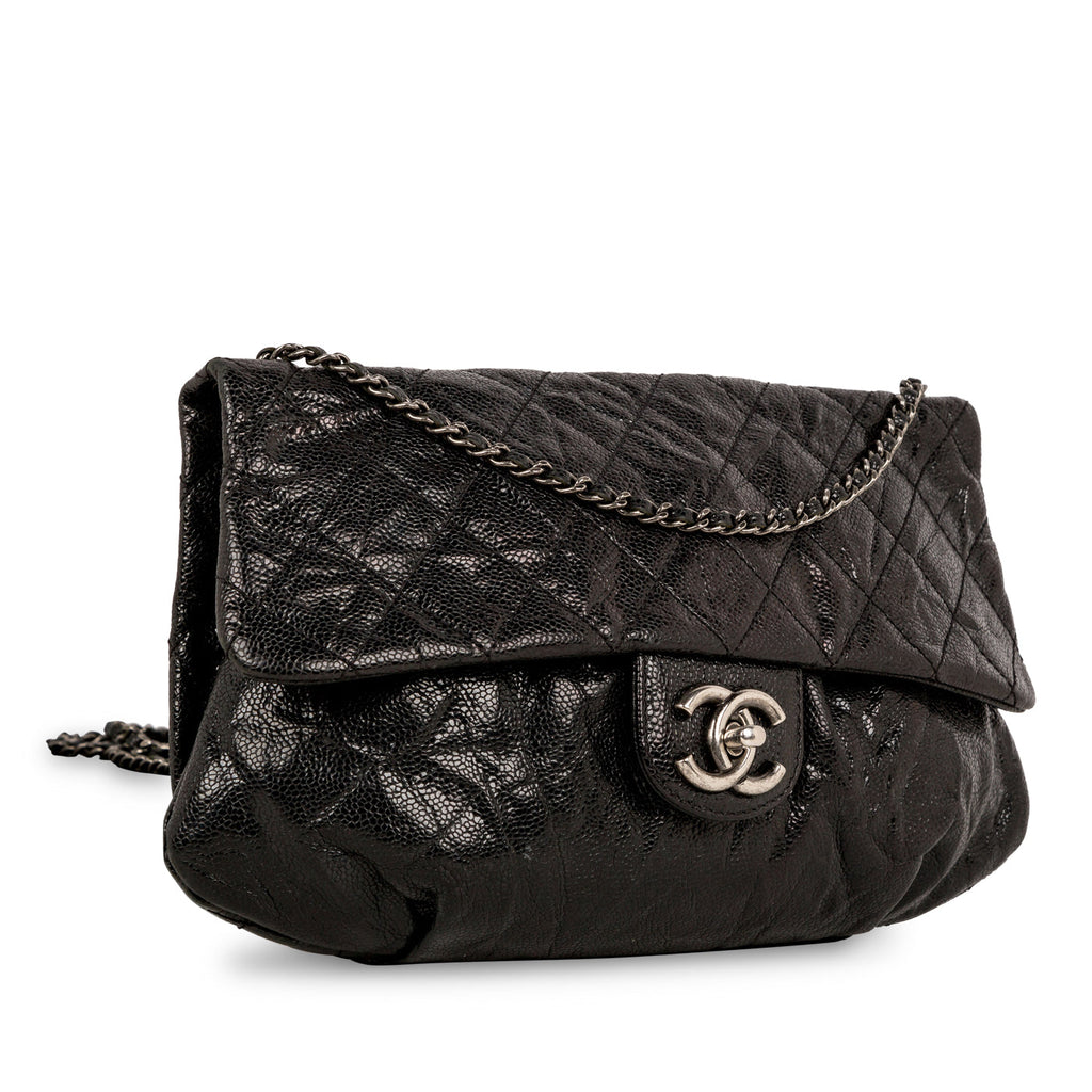 Chanel Glazed Caviar Medium Elastic Flap Bag