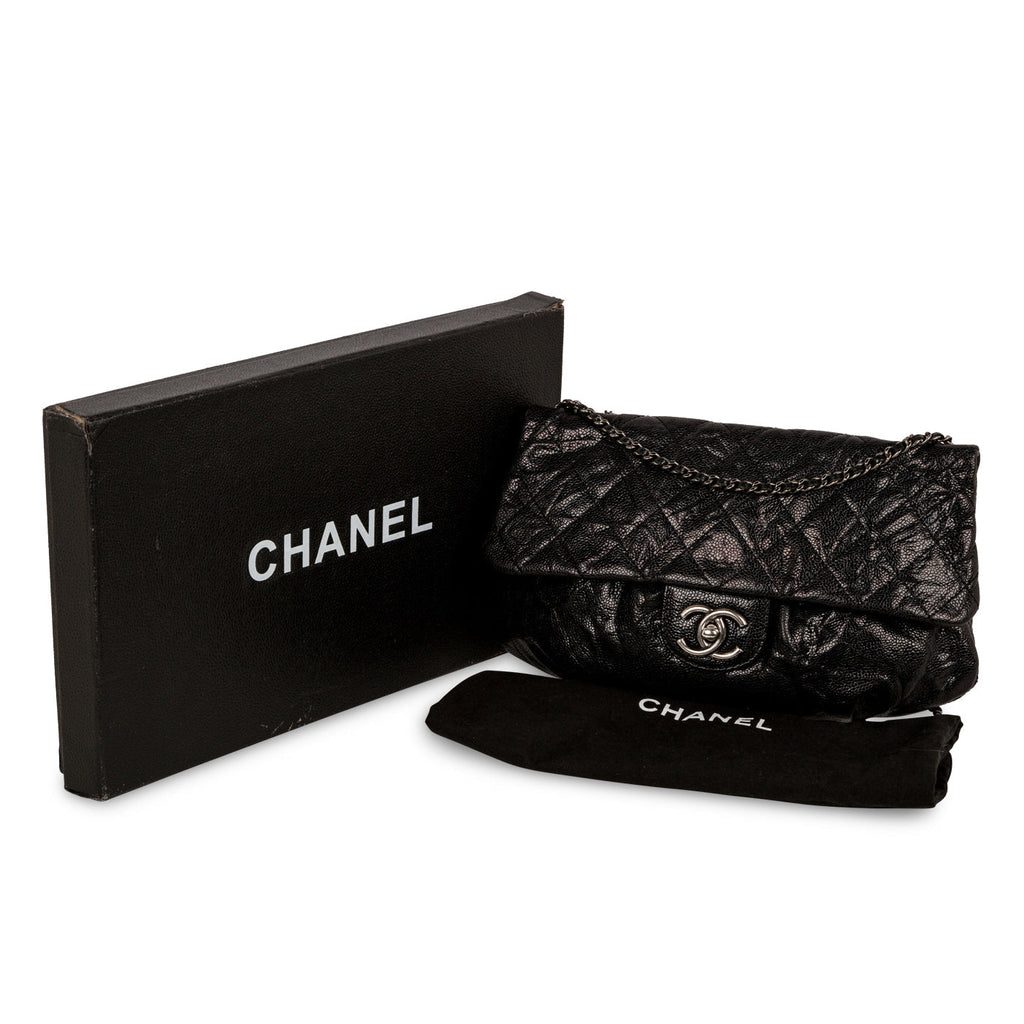 Chanel Glazed Caviar Medium Elastic Flap Bag
