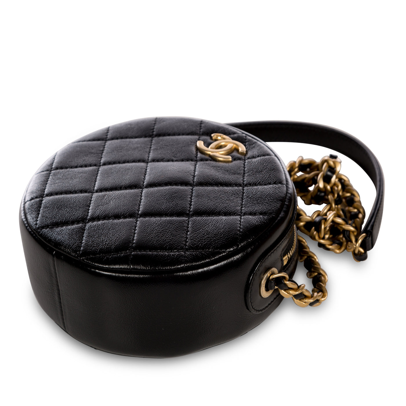 Chanel Glazed Lambskin Circular Crossbody