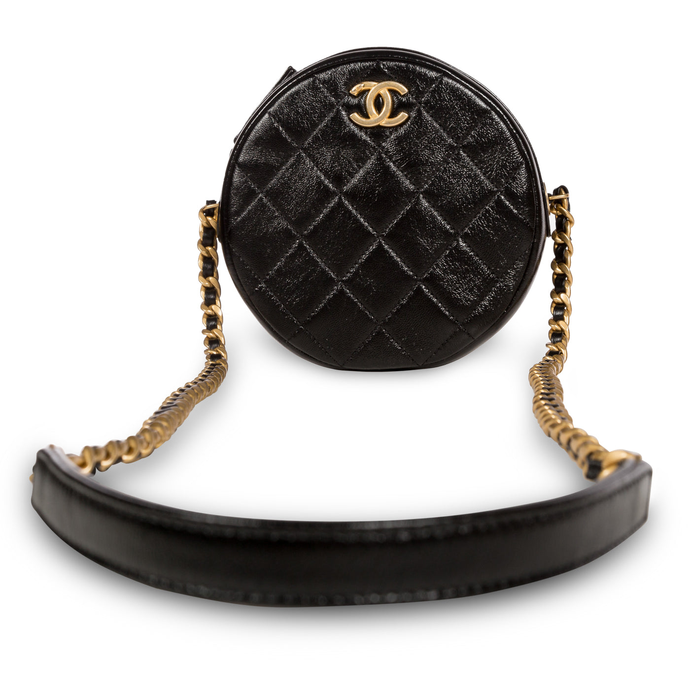 Chanel Glazed Lambskin Circular Crossbody