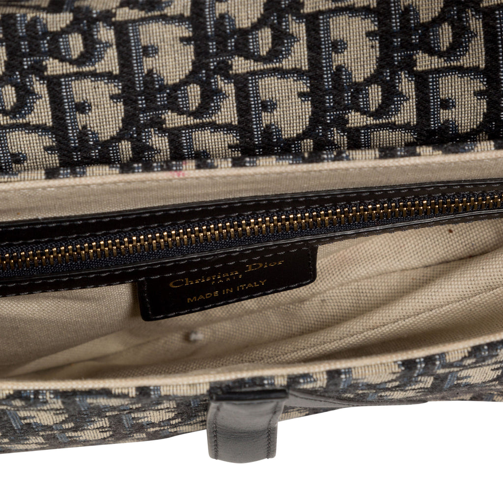 Christian Dior Saddle Bag with Embroidered Strap