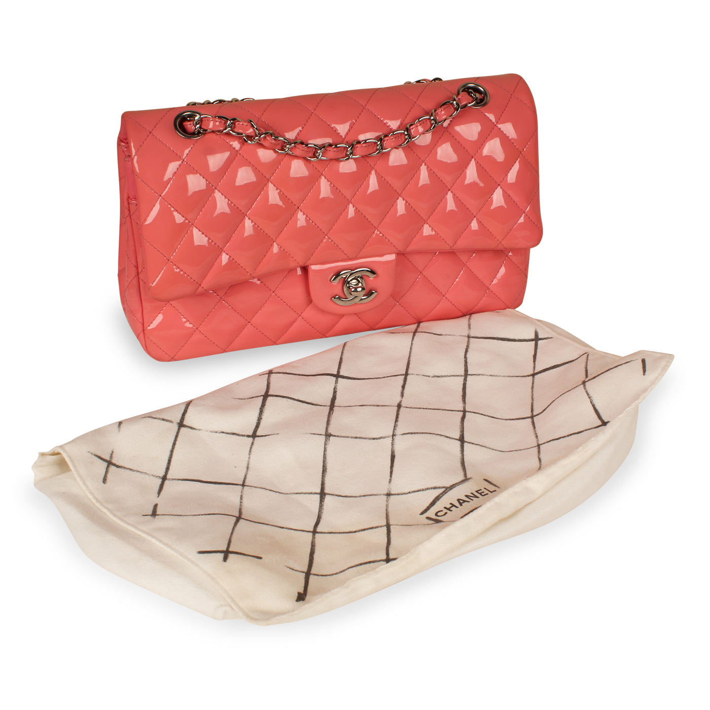 Chanel Classic Flap Bag Medium - Pink Patent