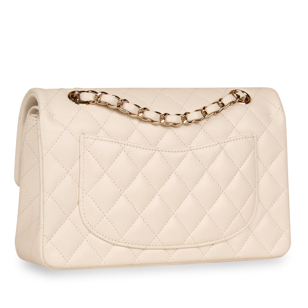 Chanel Classic Flap Bag - Small White Caviar
