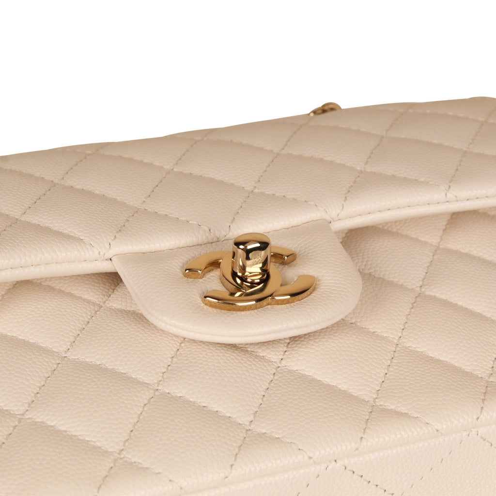 Chanel Classic Flap Bag - Small White Caviar