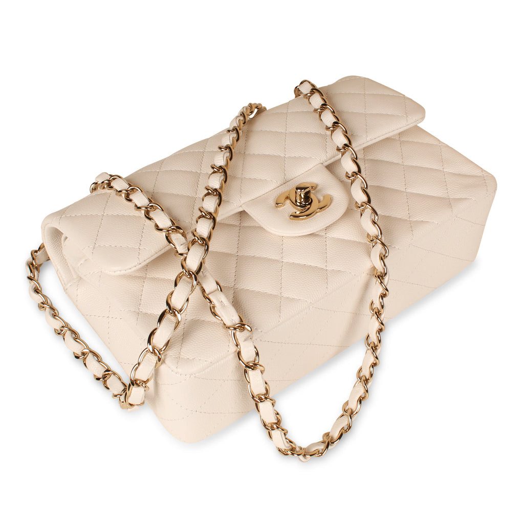 Chanel Classic Flap Bag - Small White Caviar