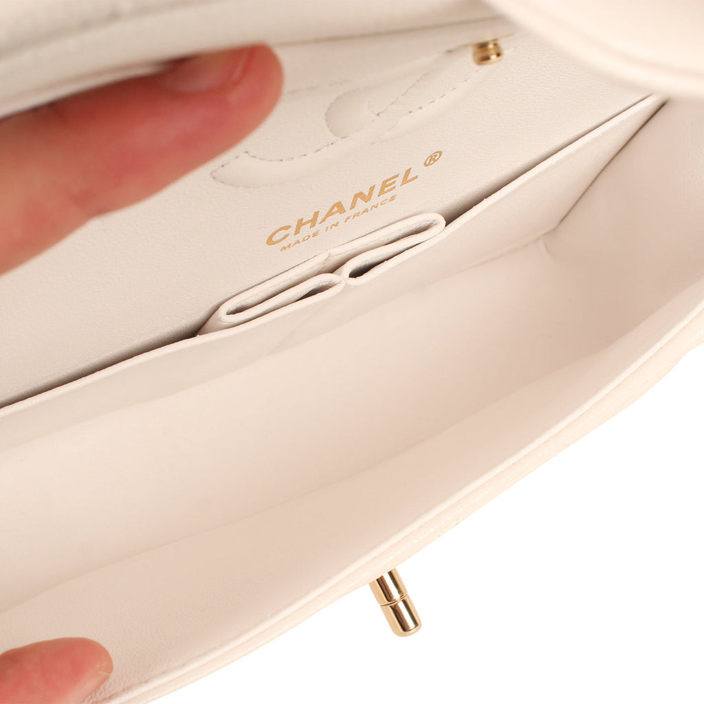 Chanel Classic Flap Bag - Small White Caviar