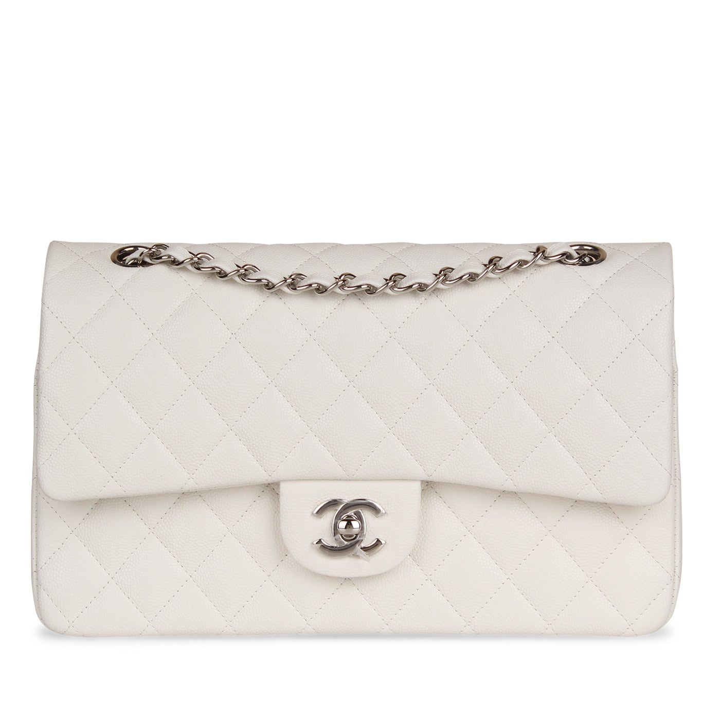 Chanel Classic Flap Bag - Small White Caviar