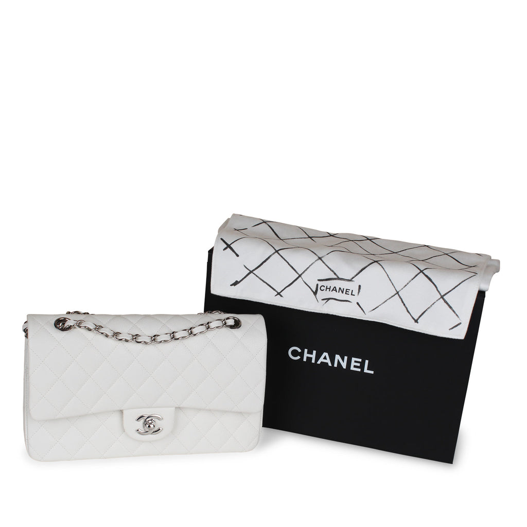 Chanel Classic Flap Bag - Small White Caviar