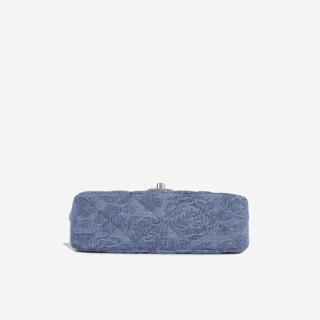 Chanel Denim Quilted Camellia Flap