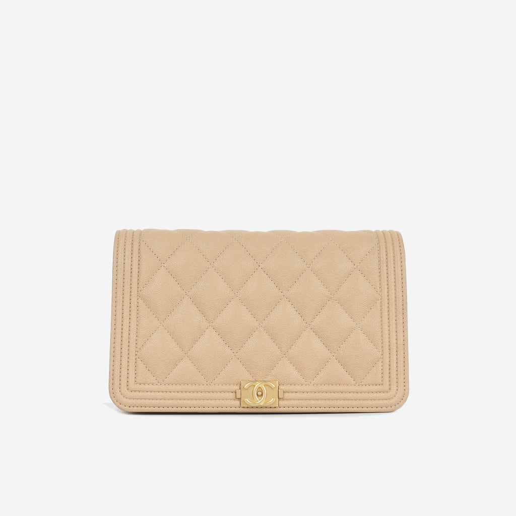 Chanel Boy WOC - Beige Caviar