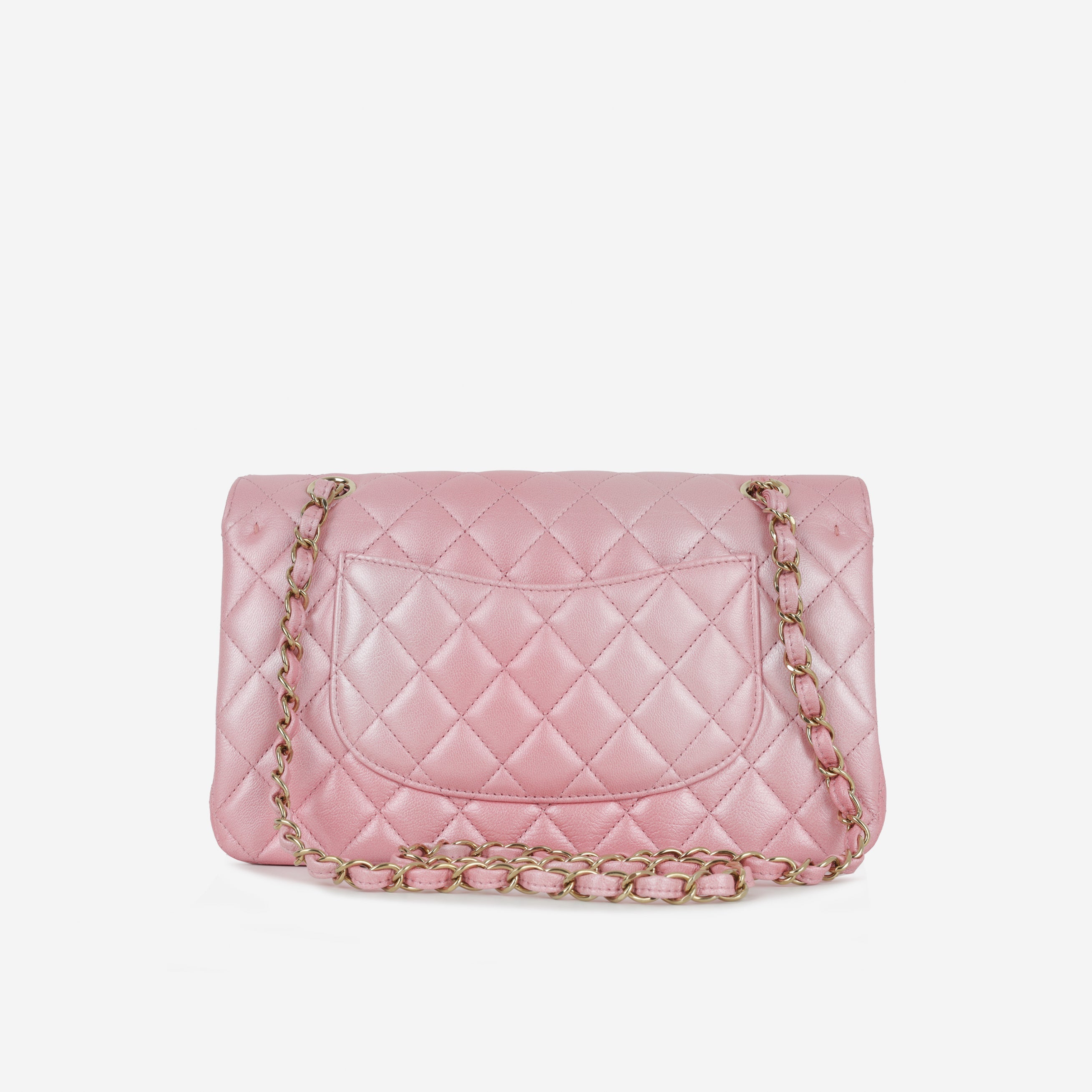 Chanel 23S Medium Classic Flap - Iridescent Pink Lambskin | Champagne Gold Hardware