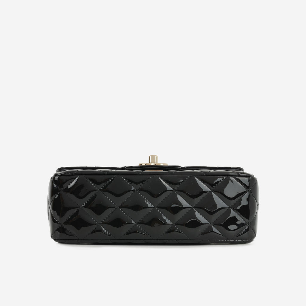 Chanel Mini Flap Rectangular - Black Patent | Gold Hardware