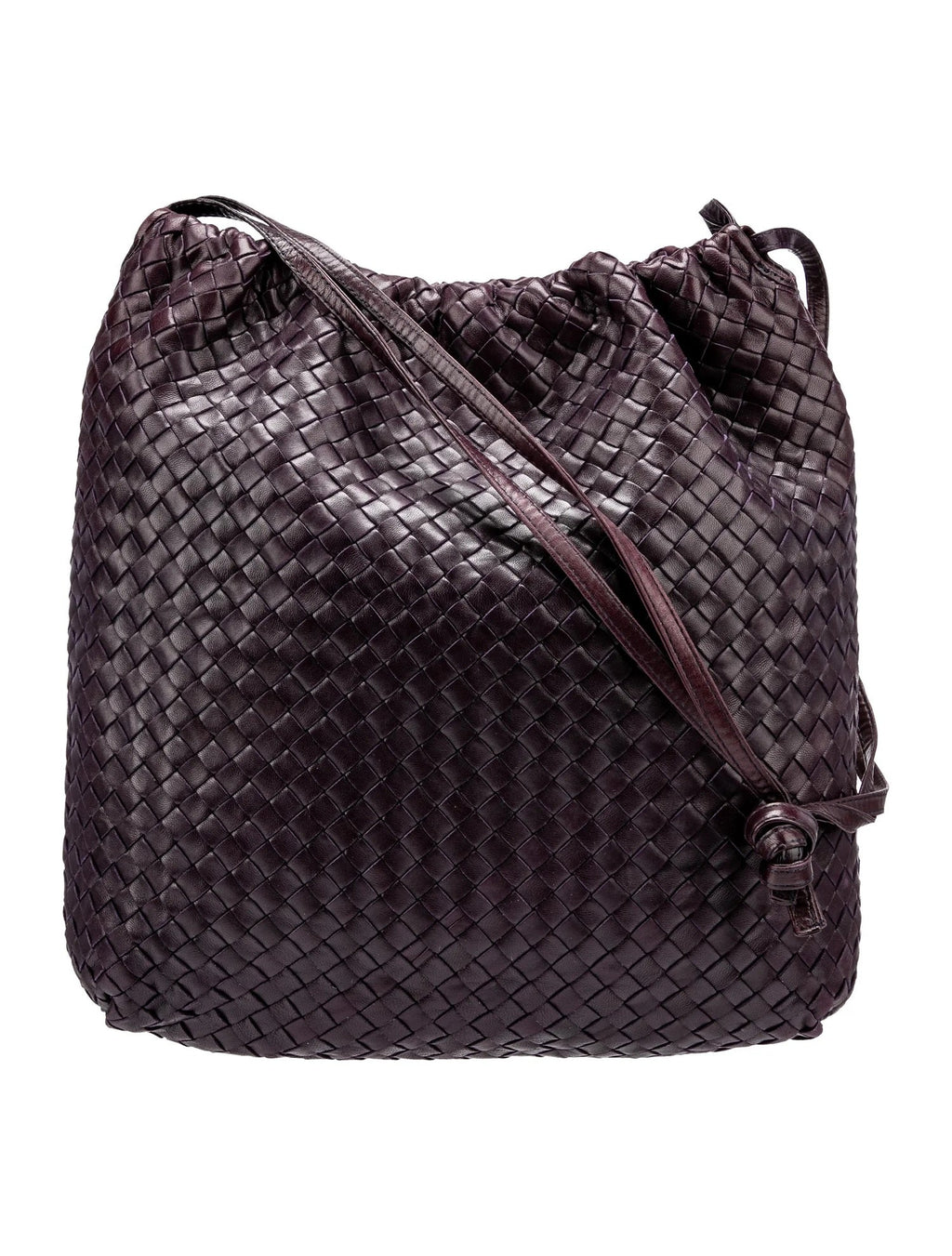 BOTTEGA VENETA INTRECCIATO WOVEN NAPPA LEATHER DRAWSTRING BAG