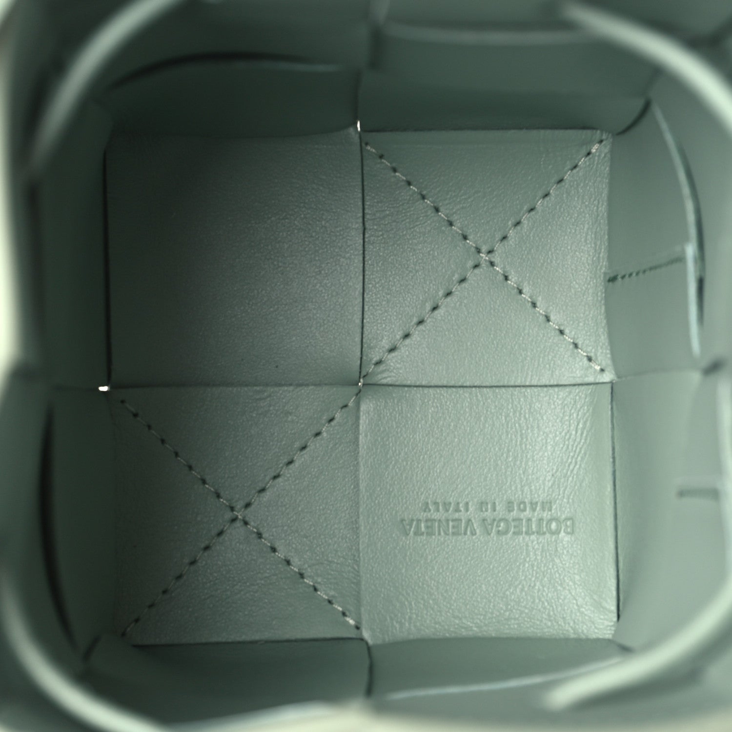 BOTTEGA VENETA NAPPA LEATHER INTRECCIATO MINI CASSETTE BUCKET BAG