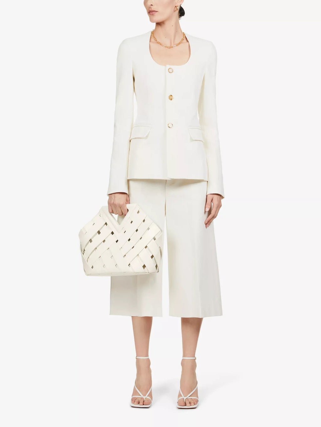 BOTTEGA VENETA POINT DRAWSTRING LEATHER BASKET BAG
