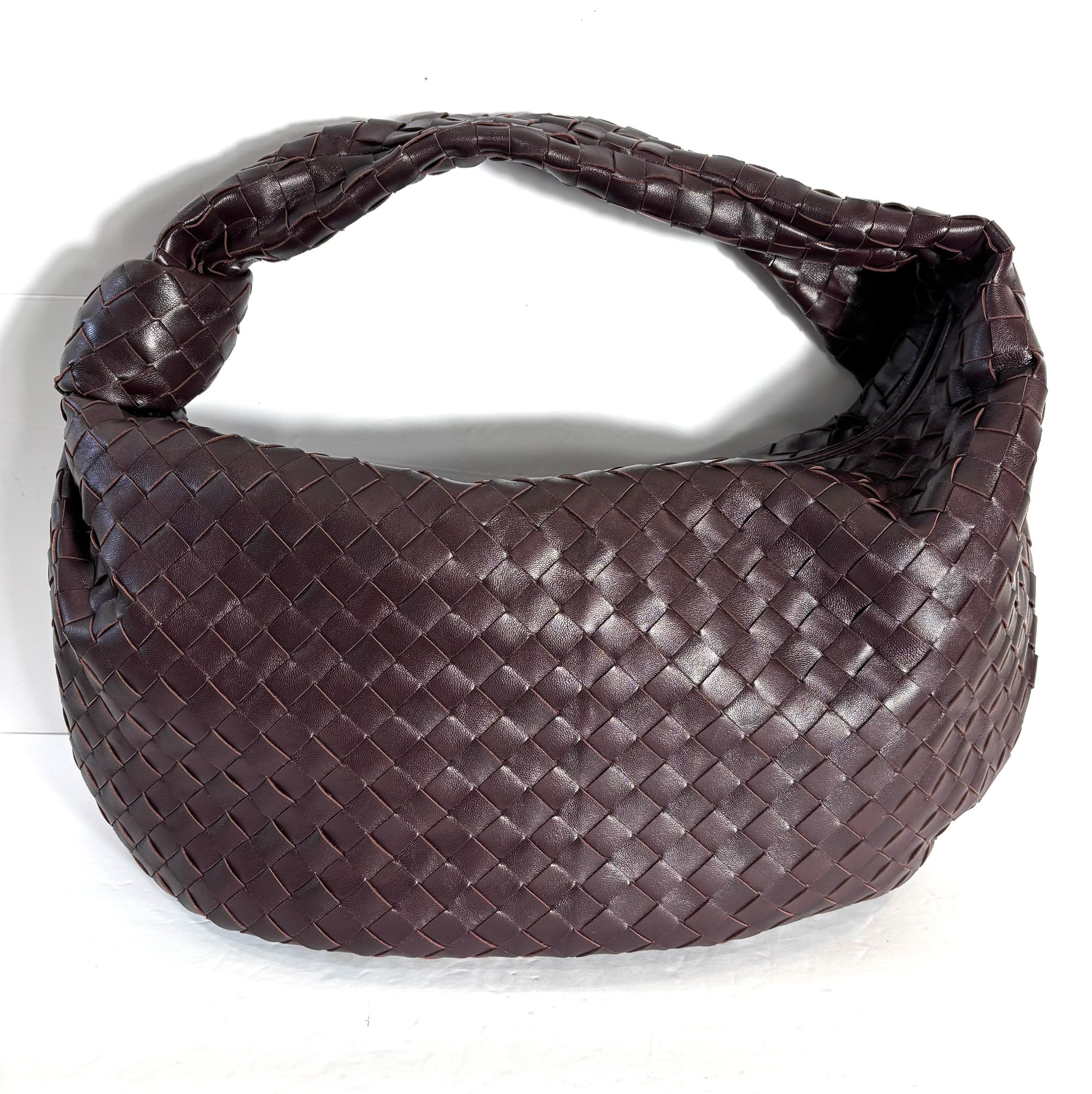 BOTTEGA VENETA INTRECCIATO JODIE LAMBSKIN LEATHER BAG