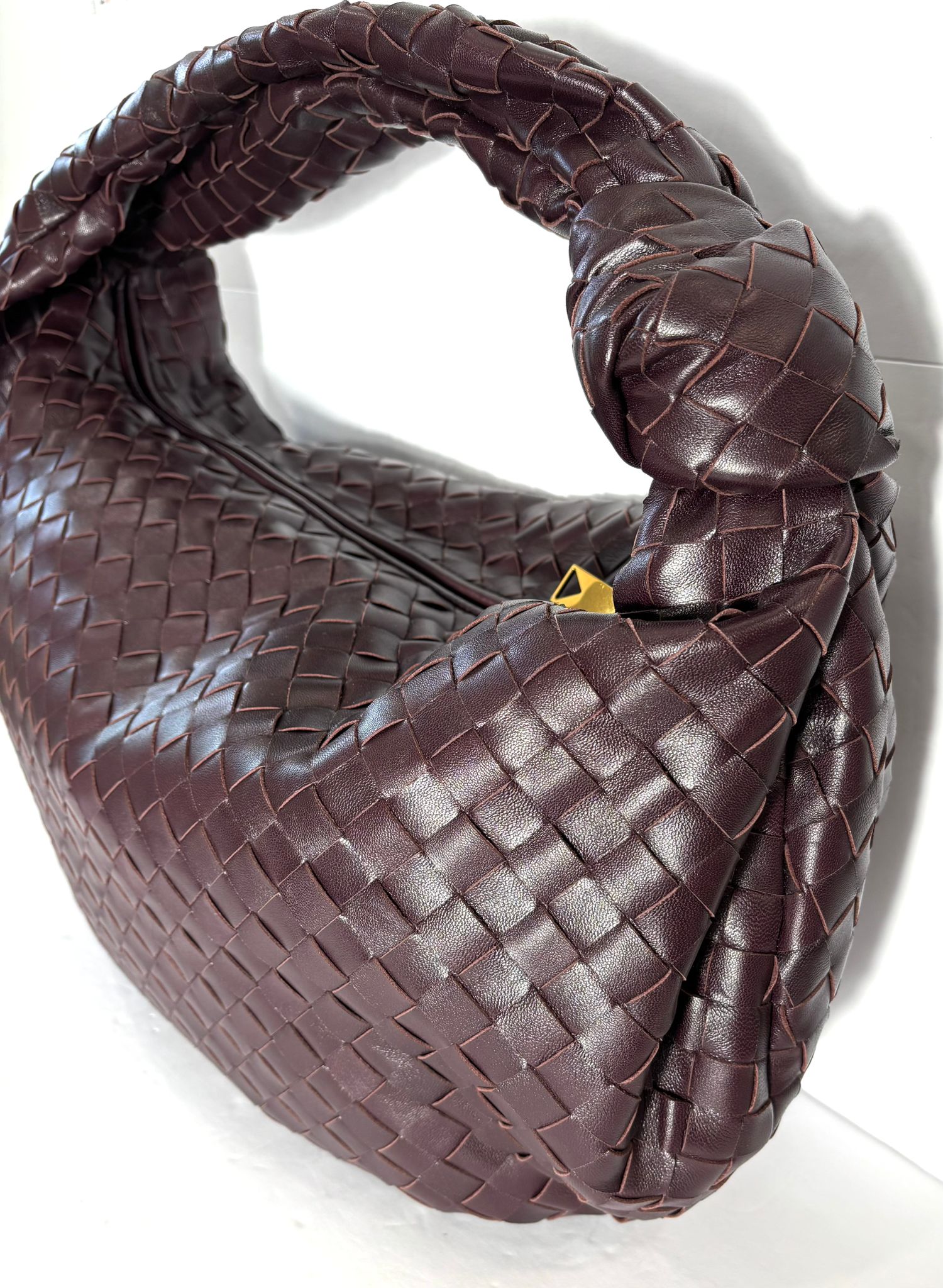 BOTTEGA VENETA INTRECCIATO JODIE LAMBSKIN LEATHER BAG
