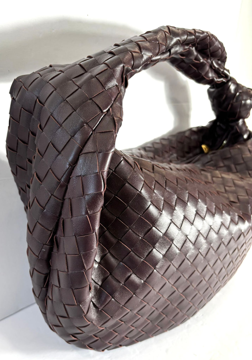 BOTTEGA VENETA INTRECCIATO JODIE LAMBSKIN LEATHER BAG