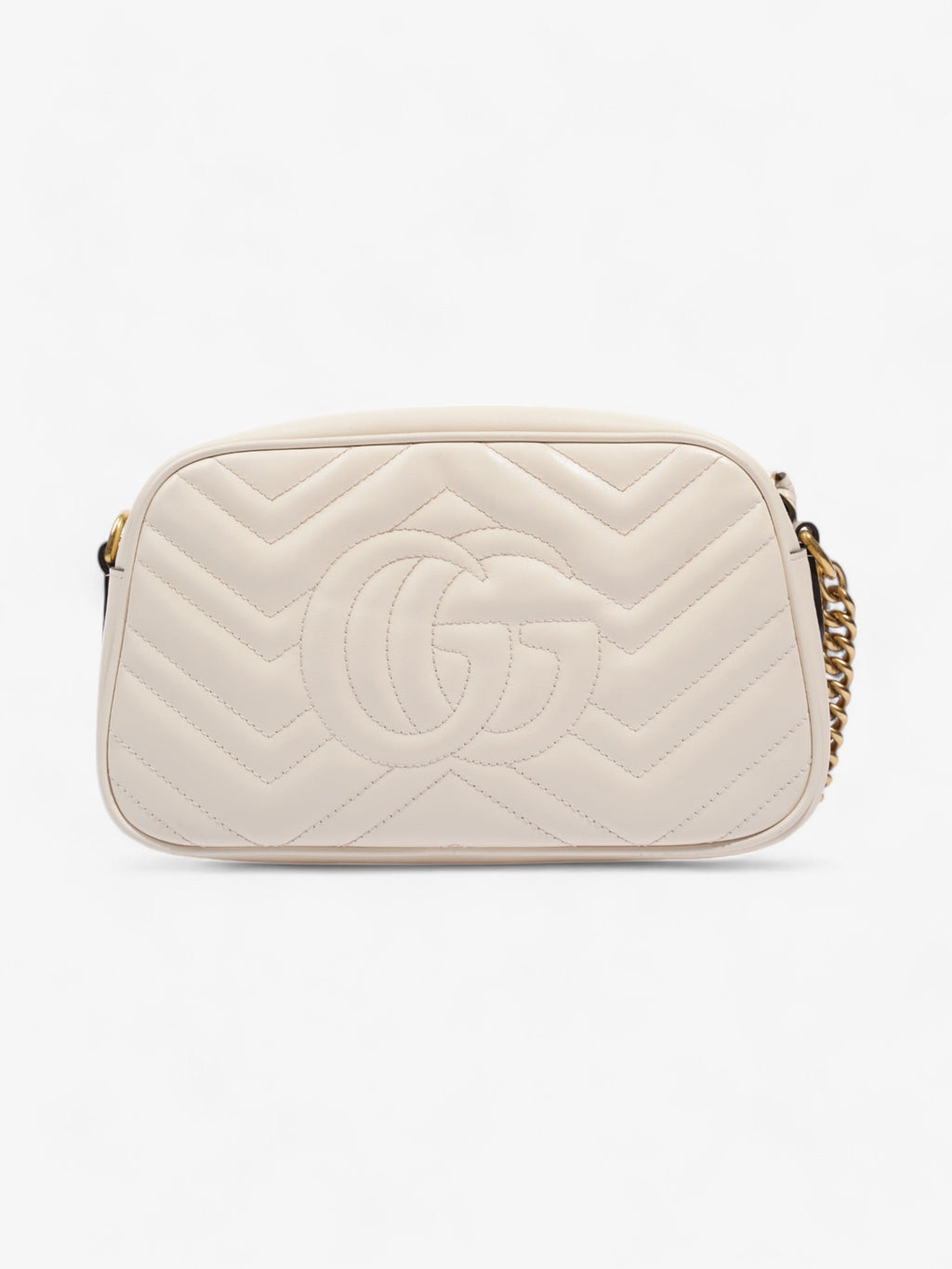 Gucci Marmont Zip White Matelasse Leather Small