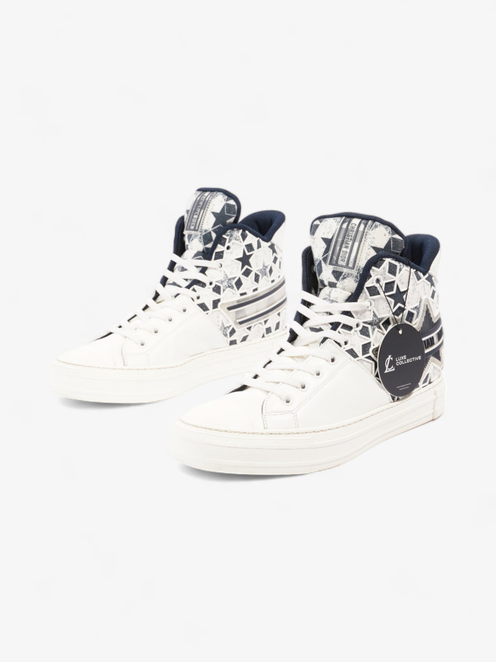 Christian Dior Walk'n'Dior Star Sneakers White / Navy Leather EU 41 UK 7