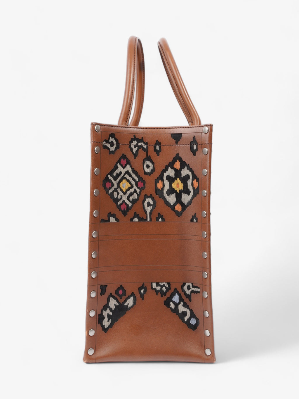 Christian Dior Book Tote Brown / Floral Leather Large
