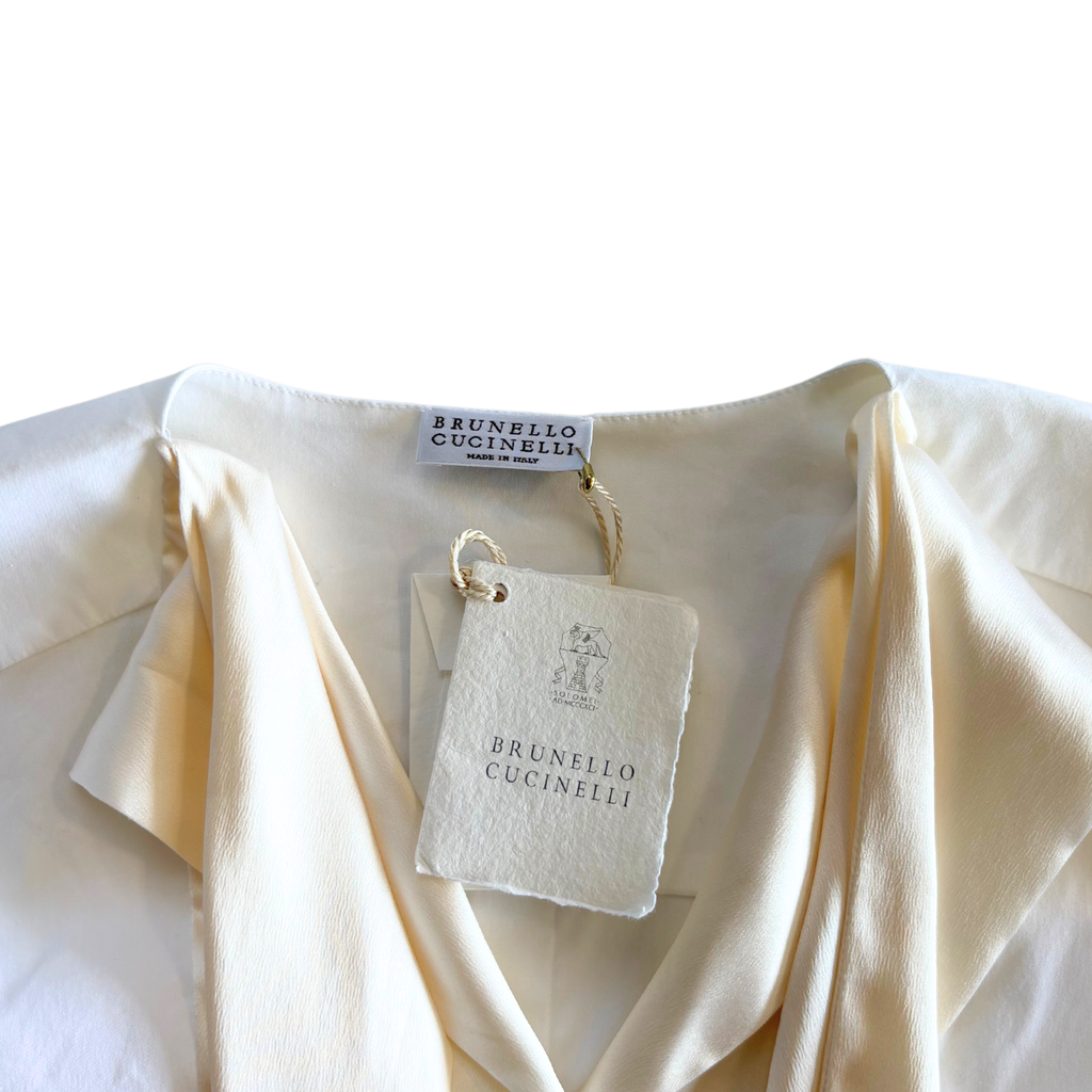 Brunello Cucinelli Silk Contrast Blouse - Women's S