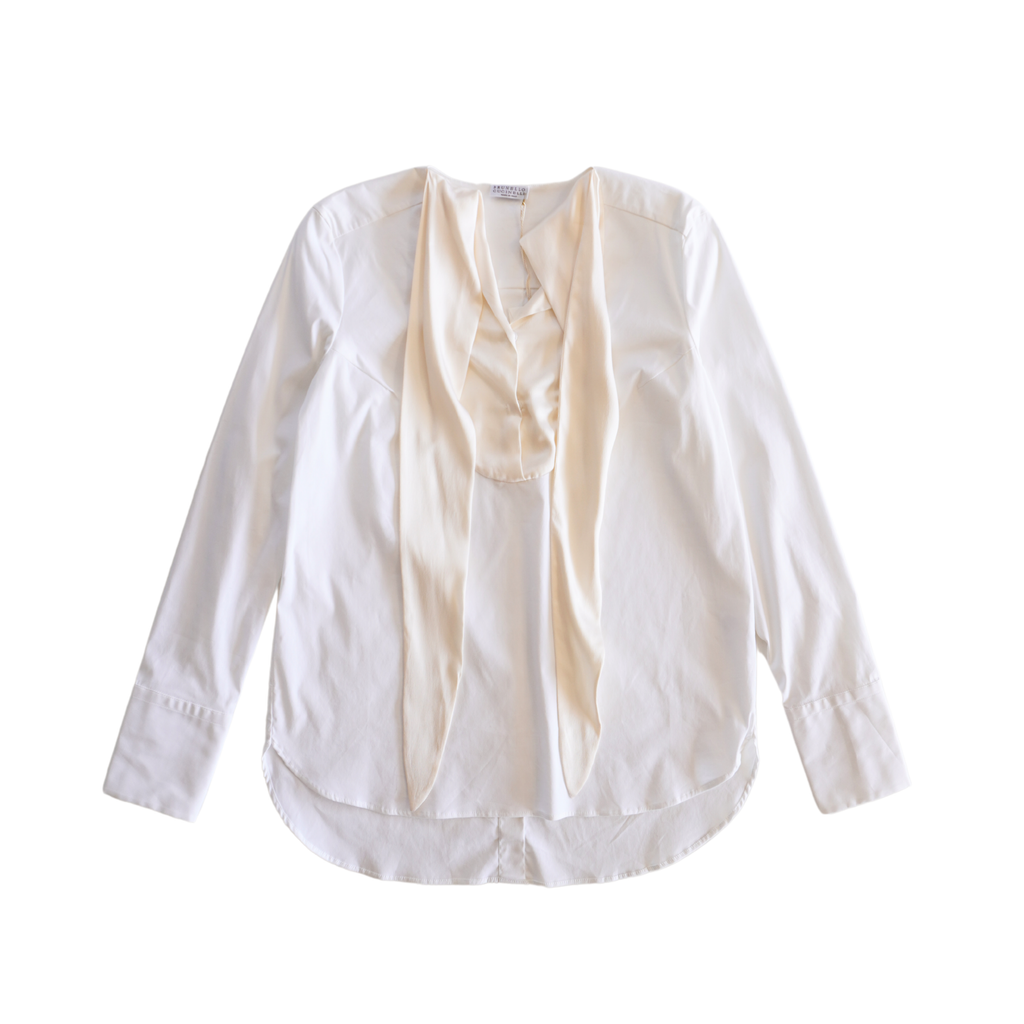 Brunello Cucinelli Silk Contrast Blouse - Women's S
