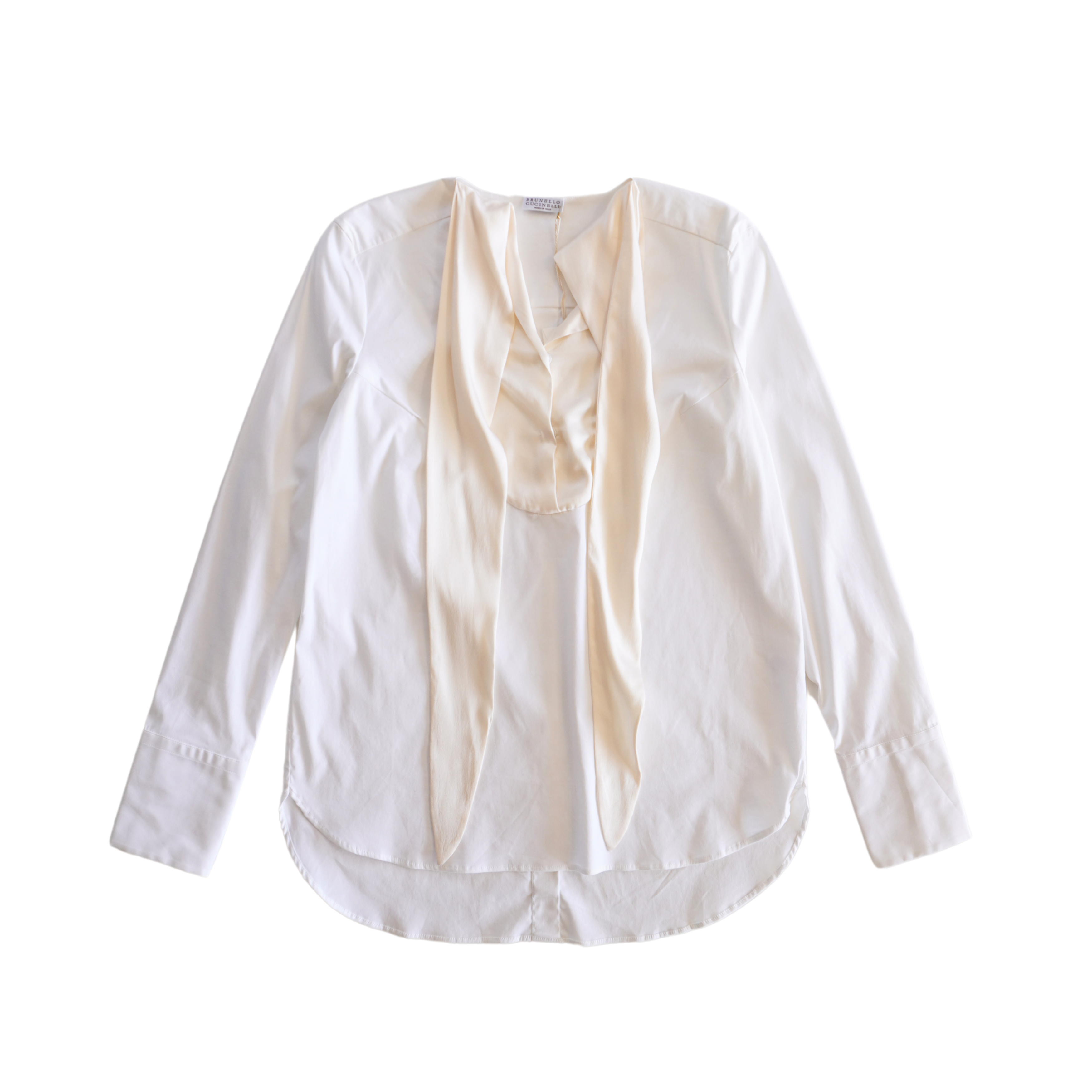 Brunello Cucinelli Silk Contrast Blouse - Women's S
