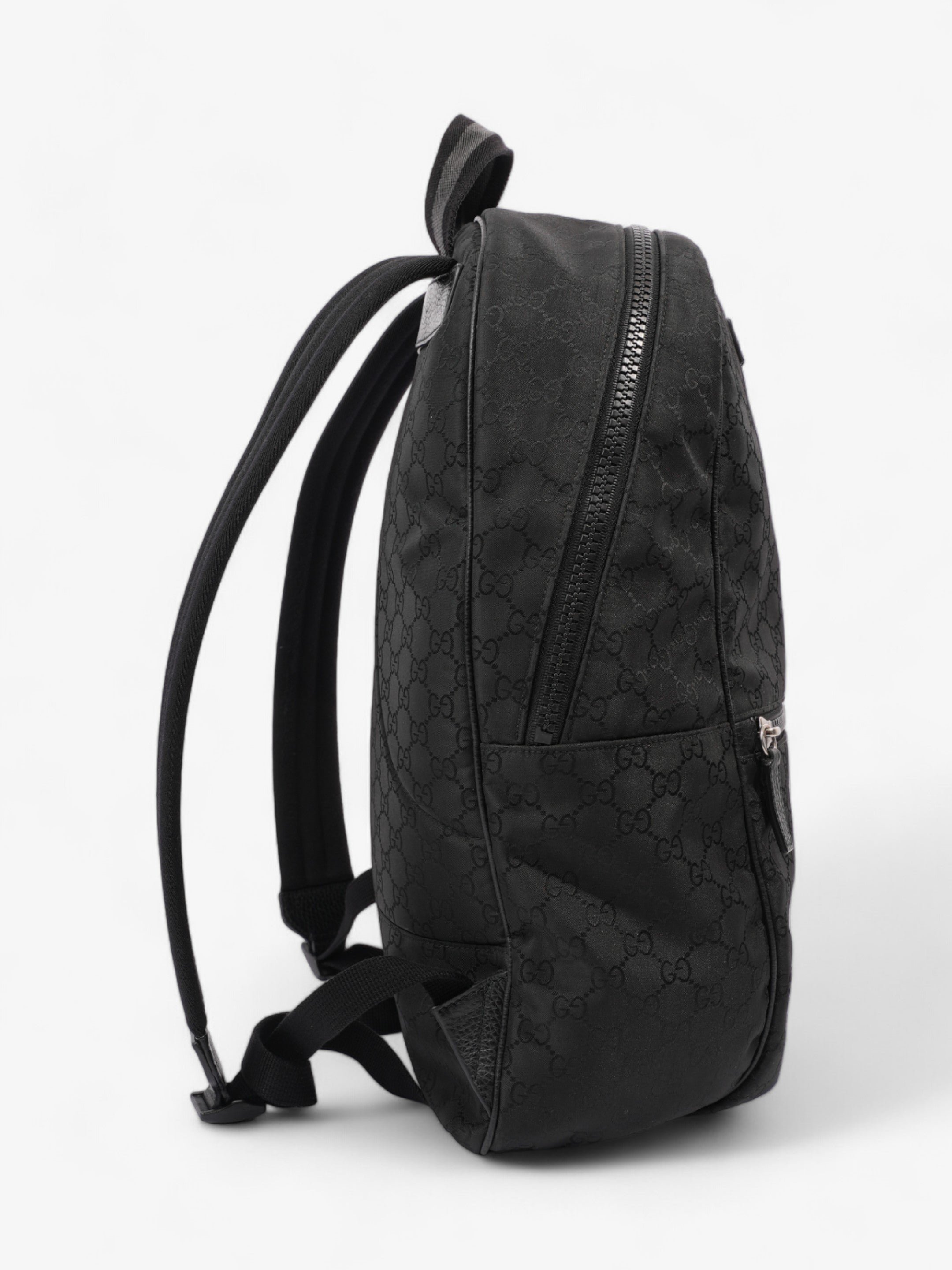 Gucci Double Zip Backpack Black GG Supreme Nylon