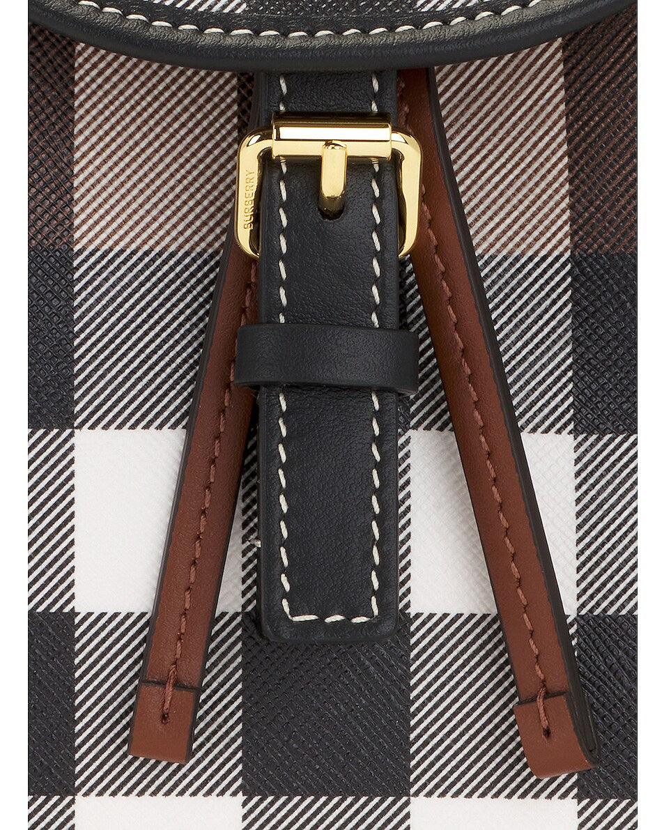 BURBERRY BROWN CHECK MICRO BACKPACK